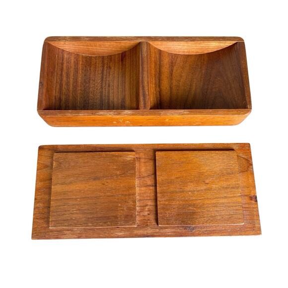 Vintage MCM Enameled Copper Wood Box Mid Century - Picture 5 of 6